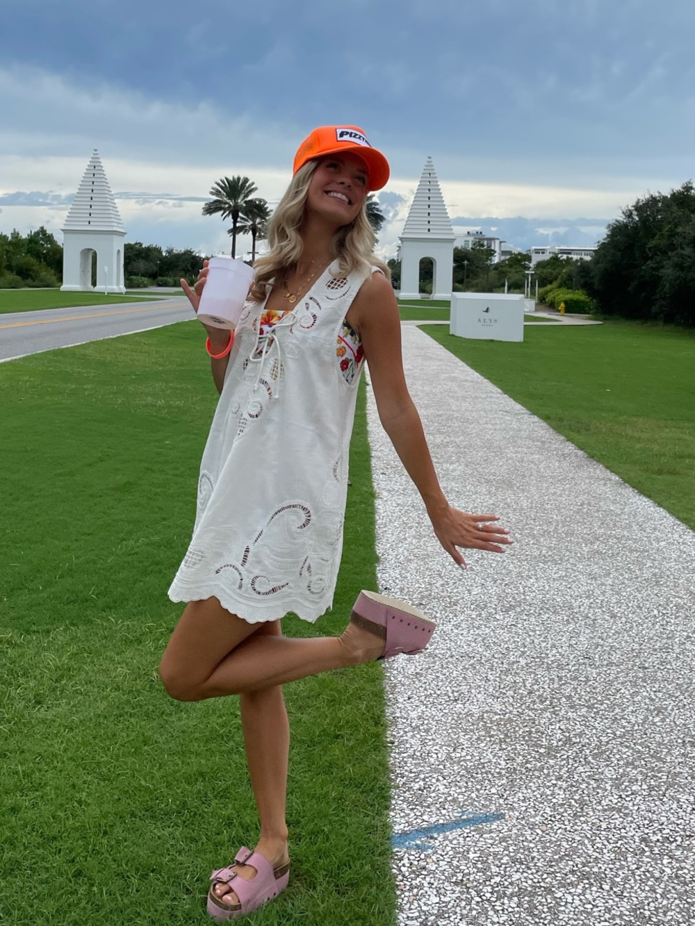Free People Cream Eyelet Swim Coverup Dress